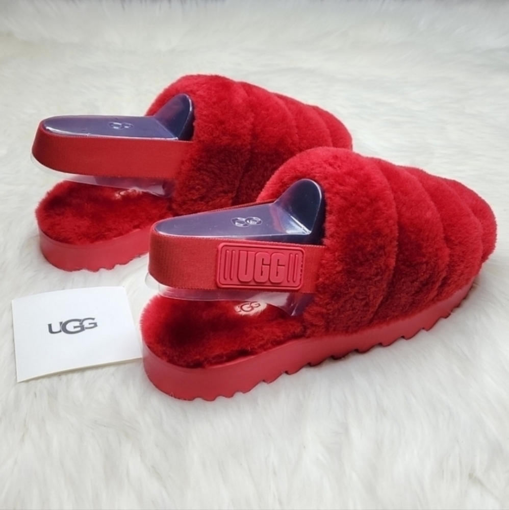 UGG Super Fluff Slipper Ribbon Red - Picture 11 of 16